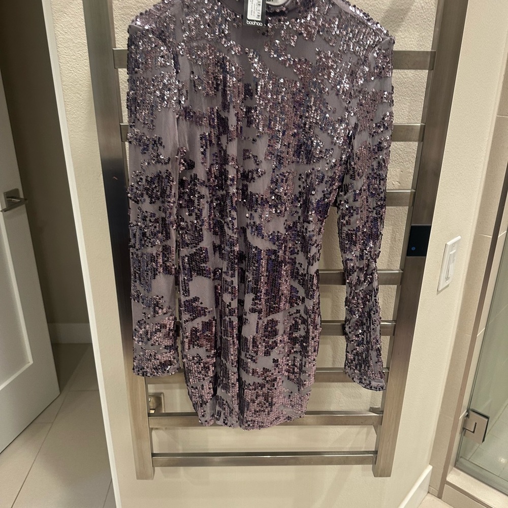 Sequin Long Sleeve Dress